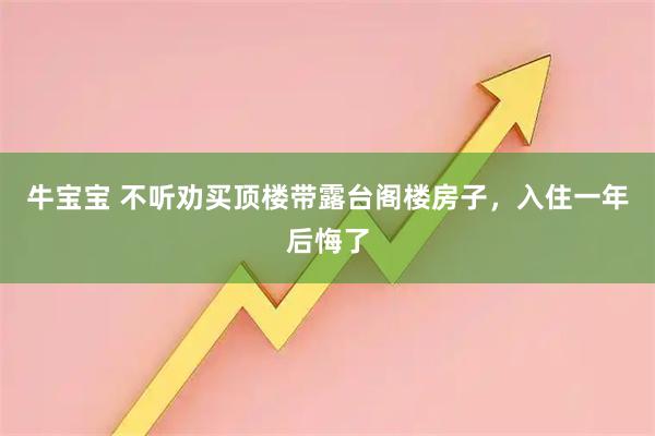 牛宝宝 不听劝买顶楼带露台阁楼房子，入住一年后悔了
